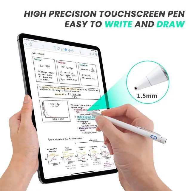 Alt view image 2 of 6 - Stylus Pens for iPhone,Rsepvwy Active Stylus Digital Pen with 1.5mm Ultra Fine Tip Stylist Pencil for iPhone Pen,White