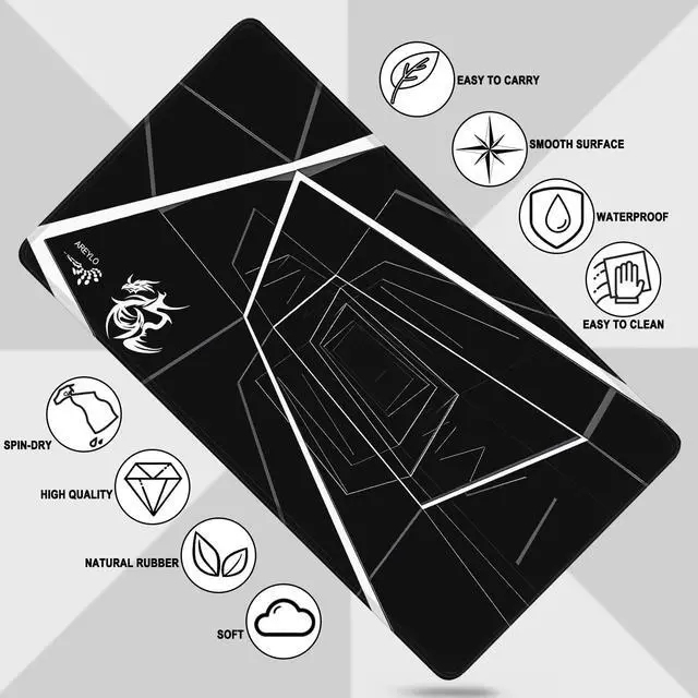 Alt view image 5 of 7 - Mouse Pad Large, Waterproof Extra Large Gaming Mousepad with Stitched Edges, 31.5" x 15.7" Non-Slip Rubber Base Office Big Long Keyboard Pad for Office Gamer Home XXL, (Black Square)