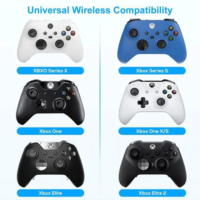 Alt view image 2 of 7 - for Xbox Series X/S, One X/S, Elite One/2 Controller, Wireless Chatpad Gaming Keypad With USB Receiver, Speaker, 3.5mm Audio Jack Accessories (Controller Not Included), White