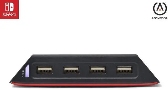 Main image of 4-Port Hi-Speed USB Hub for Nintendo Switch, USB 2.0, 6 ft. USB Cable, Weighted Base, Officially Licensed