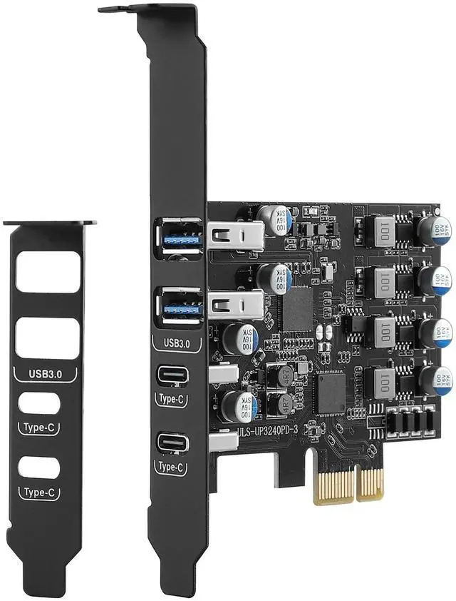 Main image of 4 Ports USB PCIE Card (2 x USB A and 2 x Type C) PCIe USB 3.0 Expansion Card with Low Profile Bracket for Desktop PC