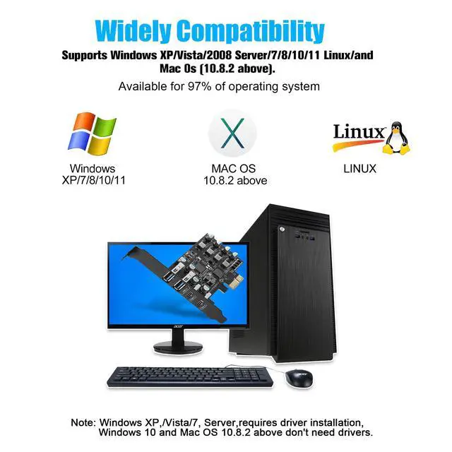 Alt view image 4 of 5 - 4 Ports USB PCIE Card (2 x USB A and 2 x Type C) PCIe USB 3.0 Expansion Card with Low Profile Bracket for Desktop PC