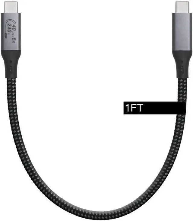 Main image of 1-Foot USB4 Cable Compatible with Thunderbolt 3, Thunderbolt 4 and USB-C - Supports 8K HD Display, 40gbps Data Transfer, 240W Charging