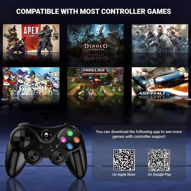 Alt view image 3 of 7 - Wireless Game Controller for iOS & Android, Bluetooth Gamepad Joystick with Phone Holder for iPhone 15/14/13/12, Samsung Galaxy S22/S21/S20, One Plus, TCL, Call of Duty, Apex Legends,Direct Play