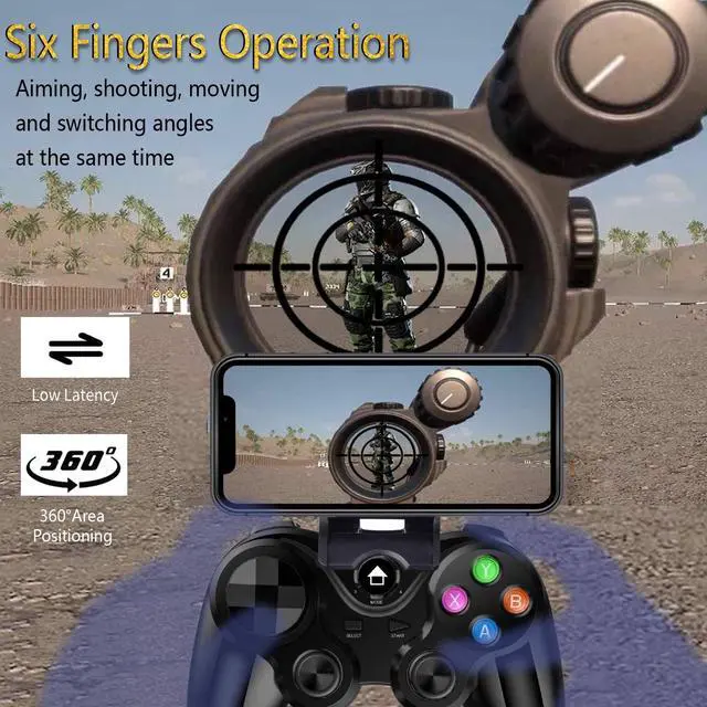 Alt view image 5 of 7 - Wireless Game Controller for iOS & Android, Bluetooth Gamepad Joystick with Phone Holder for iPhone 15/14/13/12, Samsung Galaxy S22/S21/S20, One Plus, TCL, Call of Duty, Apex Legends,Direct Play