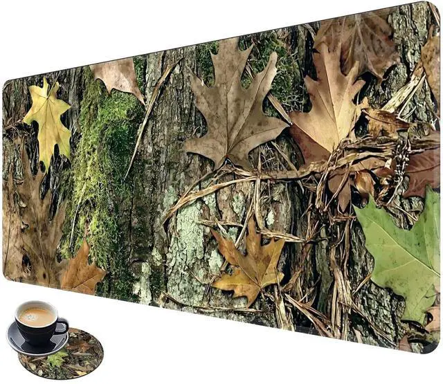 Main image of Desk Mat Large Gaming Mouse Pad (31.5x11.8 inch) with Stitched Edges, XL Mouse Pad +Coaster, Extended Mouse Mat Keybroad Mousepad Non-Slip Rubber for Gamer Men Women, Camo Tree