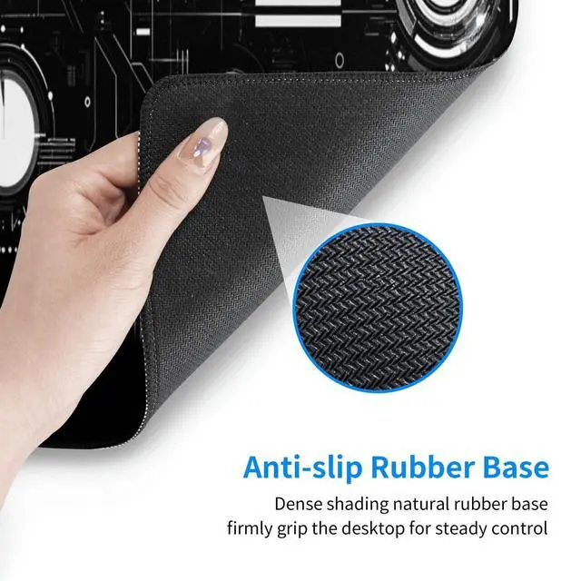 Alt view image 5 of 7 - Mechanical Mouse Pad 31.5 X 11.8 Inch Big Desk Rubber Base Stitched Edges Keyboard Pad Spaceship XXL Mouse Mat for Home Game and Office