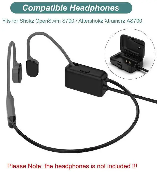 Alt view image 2 of 6 - Charging Cable for Shokz OpenSwim S700/Aftershokz Xtrainerz AS700, Replacement Charger USB Cable Cord for Shokz OpenSwim/Xtrainerz Headphones
