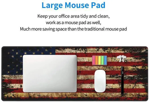 Alt view image 3 of 6 - American Flag Gaming Mouse Pad, Large Mouse Pad for Desk Mat XXL XL Mousepad, Big Keyboard Pad Office Desk Accessories Decor