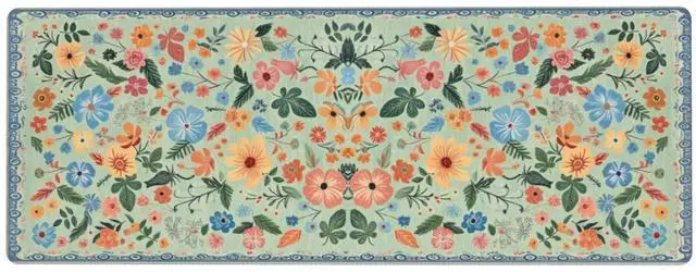 Alt view image 2 of 5 - Gaming Mouse Pad, Large Non-Slip Rubber Base Mousepad, Keyboard Mouse Mat, Desk Pad with Stitched Edges, 31.5x11.8inch, Wilde Flower