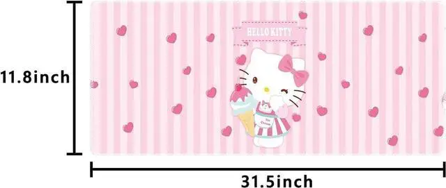 Alt view image 3 of 3 - Kawaii Girly Cute Gaming Mouse Pads, Long Extended Desk Mat, Extra Large Girl Anime Mousepad Keyboard Pads for Work Game Office Home (Kitty)