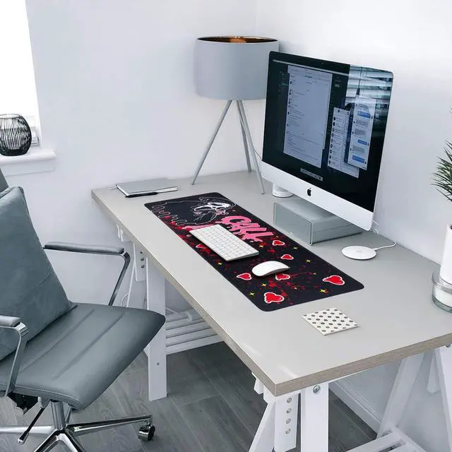 Alt view image 5 of 5 - Large Gaming Mouse Pad 31.5 x 11.8in Desk Mat for Office Mousepad Anti-Skid Rubber Base Soft Comfortable and Durable Desk Pad (Black)