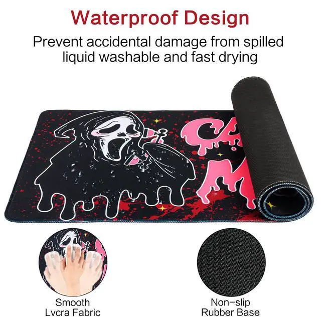 Alt view image 2 of 5 - Large Gaming Mouse Pad 31.5 x 11.8in Desk Mat for Office Mousepad Anti-Skid Rubber Base Soft Comfortable and Durable Desk Pad (Black)