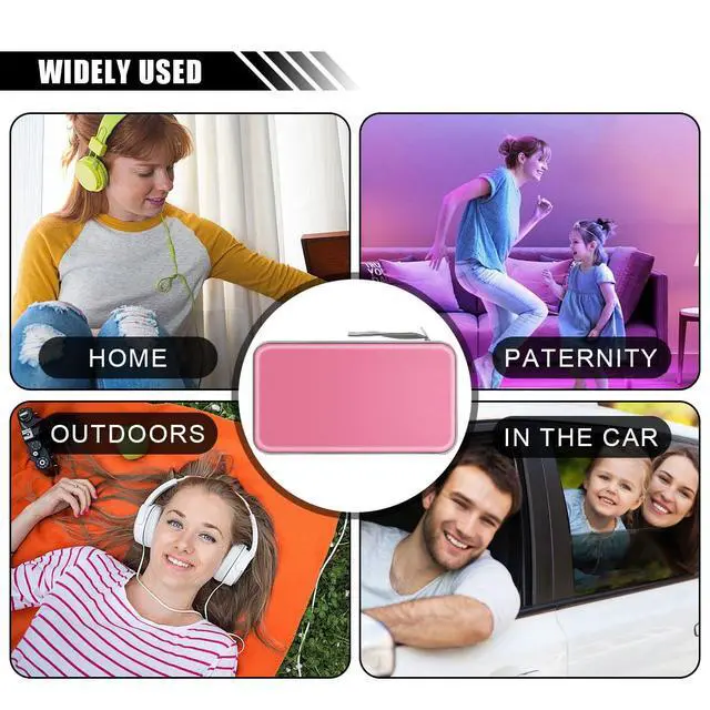 Alt view image 6 of 6 - Car CD DVD Case - 96 Capacity DVD Disc Storage Binder Wallet - Portable Hard Plastic CD Case Holder - Zipper Protective CD/DVD Organizer for Car Office Home Travel (Pink)
