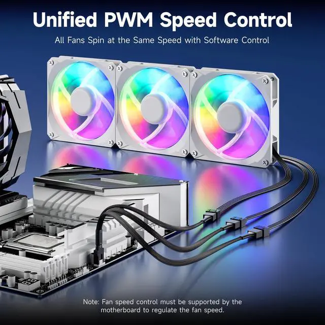 Main image of 2-Pack 3 Way 4 Pin PWM Fan Splitter Cable - 12 Inches / 30cm, 1x PWM-Controlled with 2 Follower, PC Fan Splitter 1 to 3 Converter