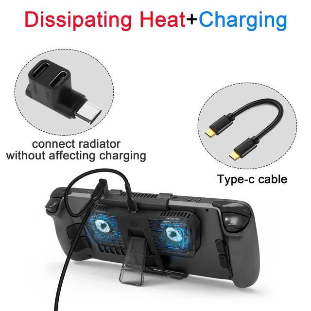 Alt view image 4 of 4 - 1 to 2 USB C 3.1 90 ° Angle Adapter 10Gbps USB 3.1 Type C Male to USB C3.1+USB C2.0 Dual Female Right Angle Connector Cannot be simultaneously Charged for Smartphone Steam Deck