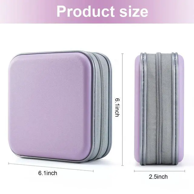 Alt view image 7 of 7 - DVD Case, 48 Capacity CD Case Portable CD Holder Storage Hard Plastic DVD Wallet Holder Organizer for Car (Lavender)