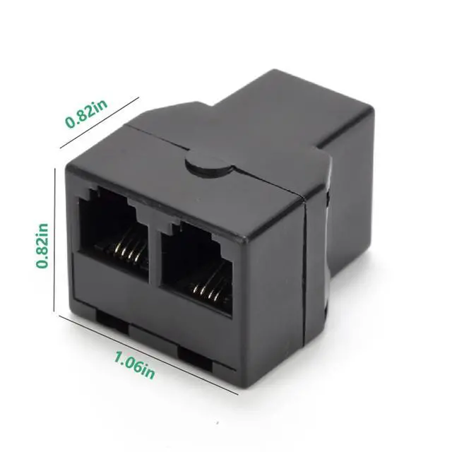 Alt view image 2 of 7 - Phone Line Splitter,Telephone Splitter,with RJ11 6P4C Plugs,Suitable for Telephone,Fax Machine,Black (Black 3Pack)
