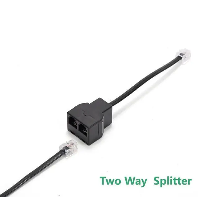 Alt view image 6 of 7 - Phone Line Splitter,Telephone Splitter,with RJ11 6P4C Plugs,Suitable for Telephone,Fax Machine,Black (Black 3Pack)