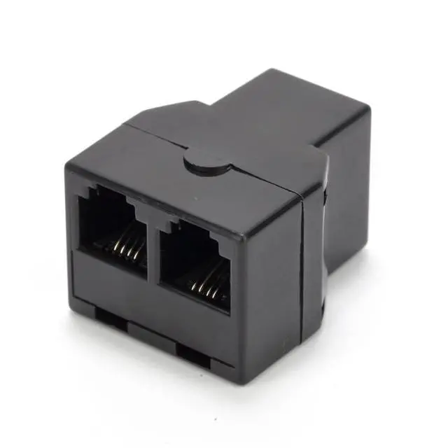 Alt view image 7 of 7 - Phone Line Splitter,Telephone Splitter,with RJ11 6P4C Plugs,Suitable for Telephone,Fax Machine,Black (Black 3Pack)