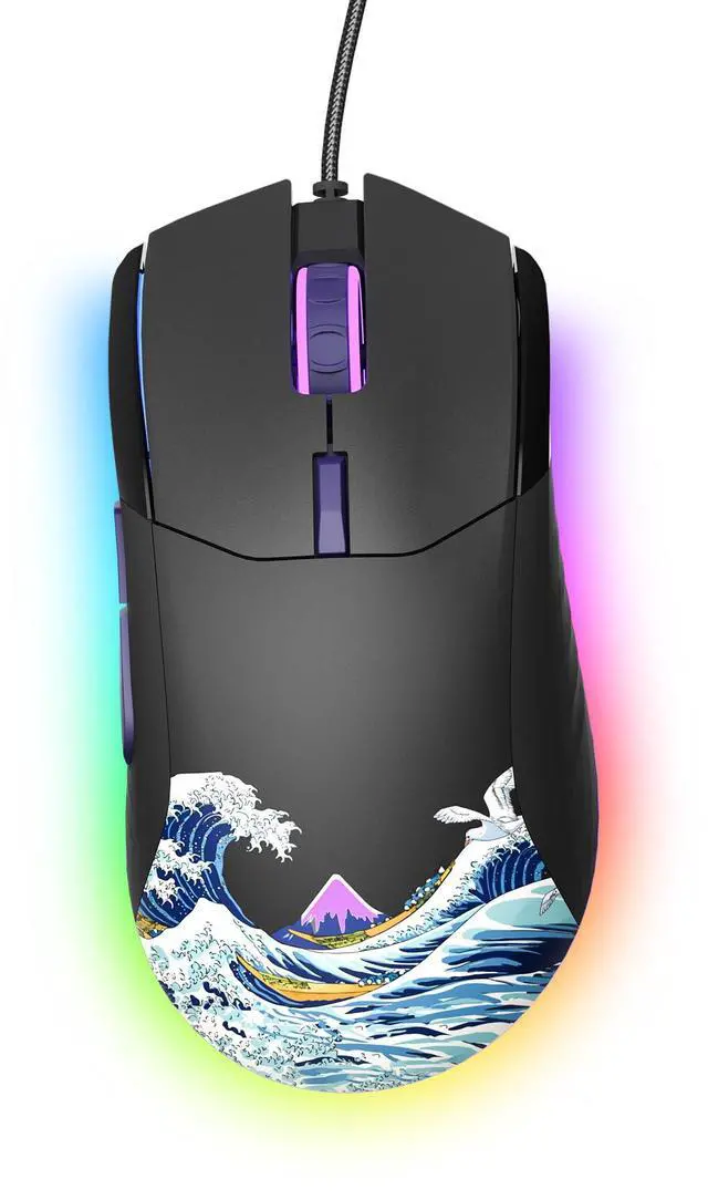 Main image of Wired Gaming Mouse,Black RGB Anime Mouse w/Ergonomic Computer 12000DPI/6 Programmable Buttons Programmable Buttons for Laptop PC Mac Windows (G705 V2 Kanagawa)