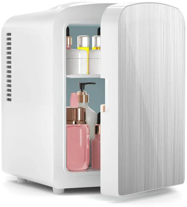 Main image of Mini Fridge, 4L Portable Small Refrigerator for Skincare, Cosmetics, Food & Drinks, Compact Refrigerator for Bedroom, Dorm, Car, Office, White