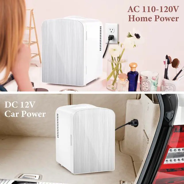 Alt view image 5 of 6 - Mini Fridge, 4L Portable Small Refrigerator for Skincare, Cosmetics, Food & Drinks, Compact Refrigerator for Bedroom, Dorm, Car, Office, White