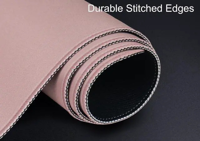 Alt view image 4 of 7 - Large Mouse Pad, XXL Extended Computer Keyboard Mouse Mat with Stitched Edges, 31.5" x 15.7" Non-Slip Waterproof Rubber Base Office Big Long Gaming Mousepad for Work, Game, Office, Home, Pink