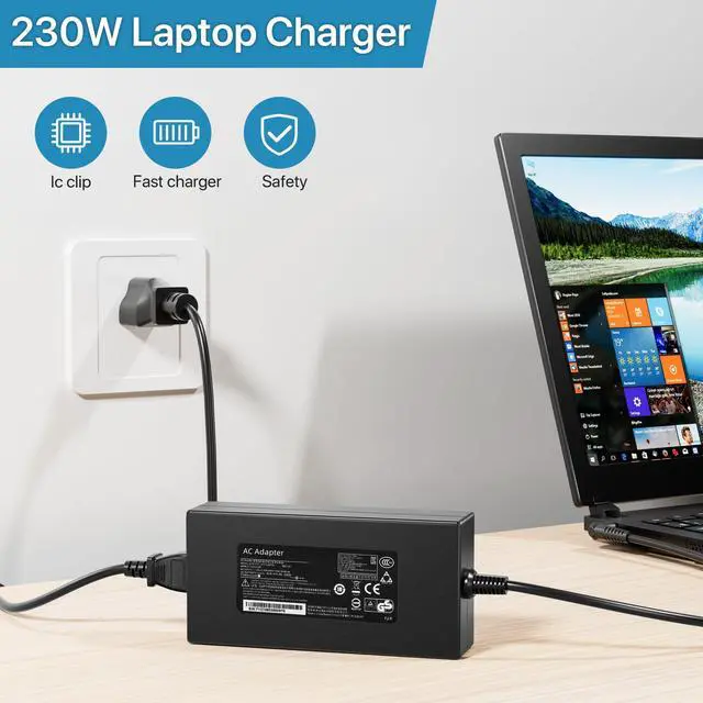 Alt view image 5 of 5 - 230W 19.5V 11.8A AC Laptop Charger, Replacement Power Adapter for MSI GS66 GS65 GS76 GS75 WS65 WS66 WS75 WS76 Gaming Laptop, Compatible with A12-230P1A A17-230P1A