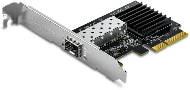 Main image of 10 Gigabit PCIe SFP+ Network Adapter, TEG-10GECSFP, Convert A PCIe Slot Into A 10G SFP+ Port, NDAA & TAA Compliant, 802.1Q, Standard & Low-Profile Brackets Included, Windows Compatible,Black