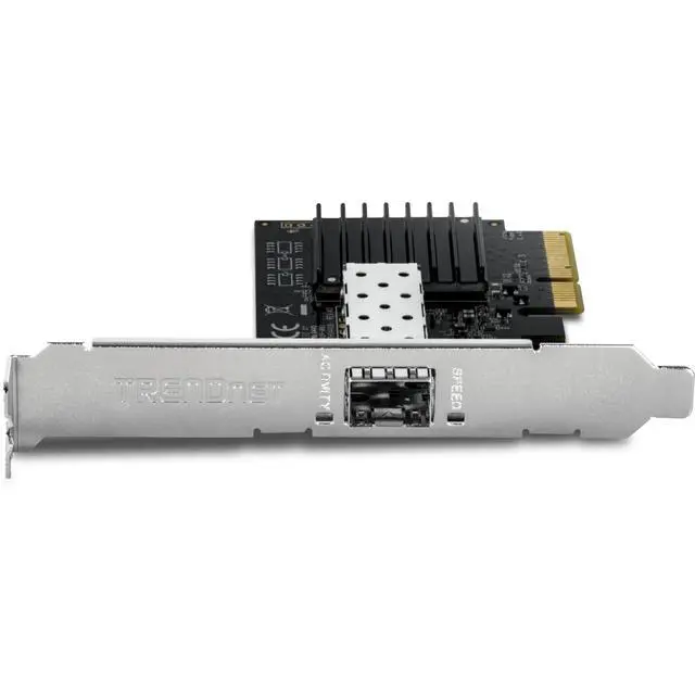 Alt view image 7 of 7 - 10 Gigabit PCIe SFP+ Network Adapter, TEG-10GECSFP, Convert A PCIe Slot Into A 10G SFP+ Port, NDAA & TAA Compliant, 802.1Q, Standard & Low-Profile Brackets Included, Windows Compatible,Black