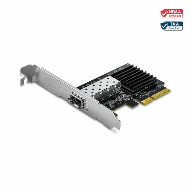 Alt view image 5 of 7 - 10 Gigabit PCIe SFP+ Network Adapter, TEG-10GECSFP, Convert A PCIe Slot Into A 10G SFP+ Port, NDAA & TAA Compliant, 802.1Q, Standard & Low-Profile Brackets Included, Windows Compatible,Black