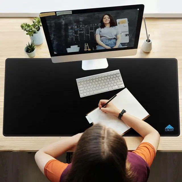 Alt view image 7 of 7 - 48'' x 24'' XXL Gaming Mouse Pad, Large Computer Mouse Pad, Special-Textured Surface Desk Mat, Non-Slip Rubber Base Desk Matt for Desktop with Stitched Edges, Extended Keyboard Mouse Mat, Black