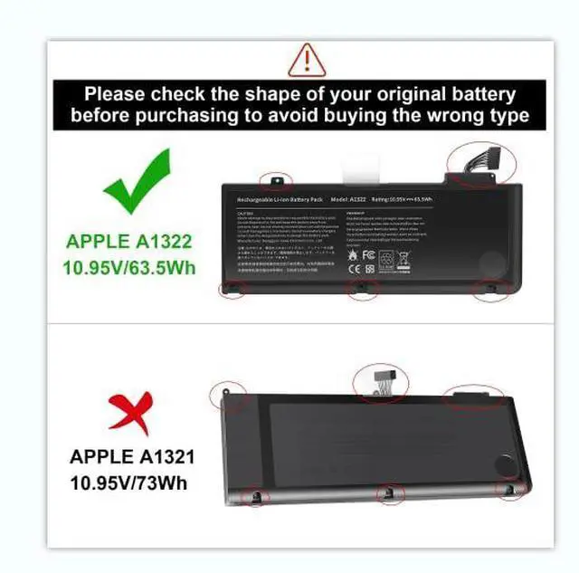 Alt view image 2 of 7 - A1322 A1278 Laptop Battery for MacBook Pro 13" Mid 2012 2010 Late 2011 Early 2011 661-5229 661-5557 020-6547-A 020-6765-A
