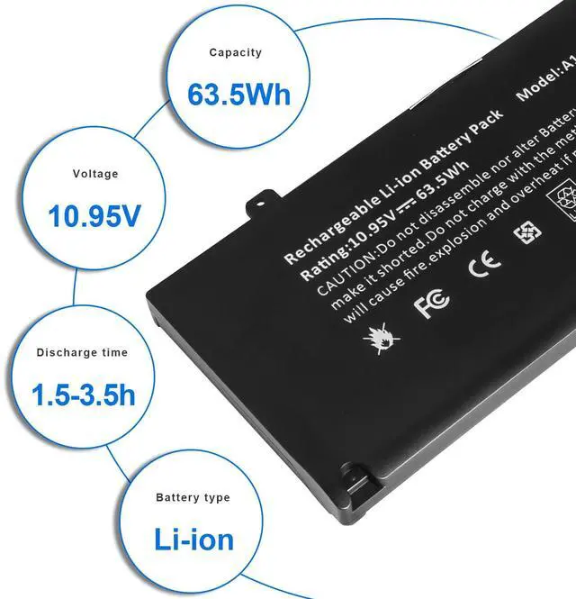 Alt view image 5 of 7 - A1322 A1278 Laptop Battery for MacBook Pro 13" Mid 2012 2010 Late 2011 Early 2011 661-5229 661-5557 020-6547-A 020-6765-A