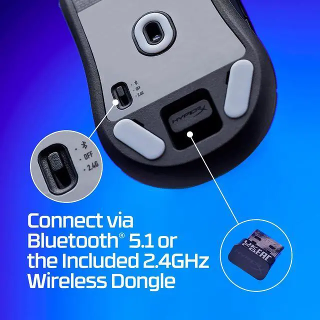 Alt view image 6 of 7 - Pulsefire Haste 2 Mini Wireless Gaming Mouse for PC Compact Lightweight Bluetooth 2.4GHz Black
