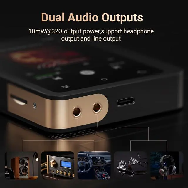 Alt view image 7 of 7 - M33 HiFi MP3 Player: 128GB Portable Bluetooth 5.3 Music Player with 2.8 Inch Screen, DSD/Lossless Audio Support, Expandable up to 1TB High Res Digital Audio Player