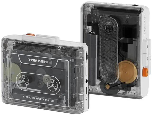 Main image of Portable Cassette Player with Bluetooth Transmitter, Cassette Stereo Player with Type-C Charging, Built-in Battery, Belt Clip, and Earphone Jack for Wireless Music Playback