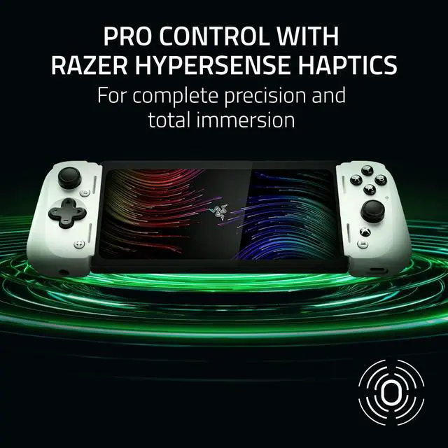 Alt view image 2 of 7 - Kishi V2 Pro Mobile Gaming Controller Xbox Edition for Android: HyperSense Haptics - Universal Fit - Stream PC & Xbox Games - Play Touchscreen Only Games - White
