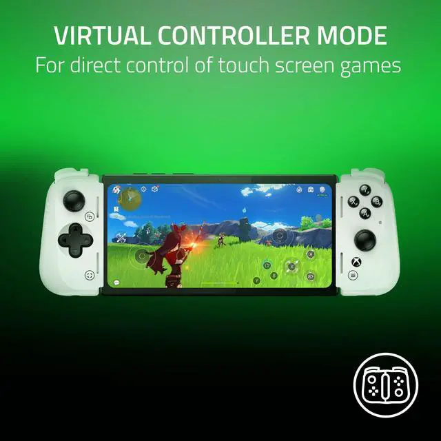 Alt view image 7 of 7 - Kishi V2 Pro Mobile Gaming Controller Xbox Edition for Android: HyperSense Haptics - Universal Fit - Stream PC & Xbox Games - Play Touchscreen Only Games - White