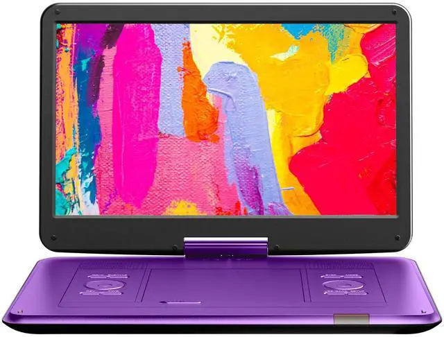 Main image of 17.5" Portable DVD Player with 15.6" Large HD Swivel Screen, 6 Hours Working Time with Built-in Battery, Dual Stereo Speakers, Support USB/SD Card/Sync TV and Multiple Disc Formats-Purple