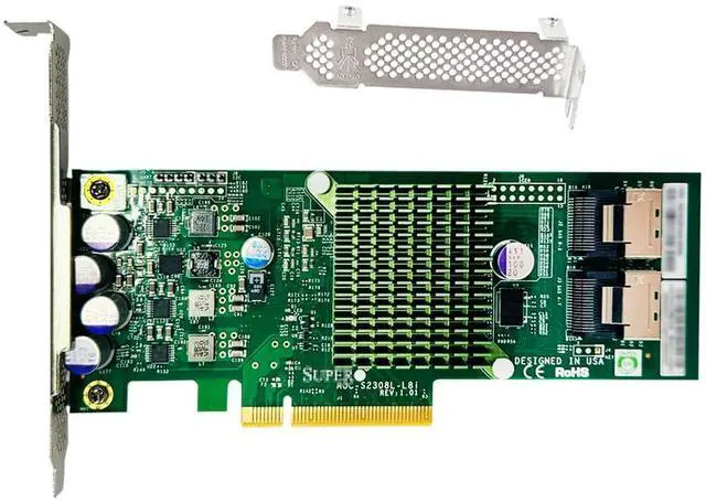Alt view image 2 of 4 - SAS HBA Card Compatible with LSI 9207-8i IT Mode PCIe SATA Expansion Card, 8-Port 6Gbps PCIe 3.0, SAS Expander Support, HBA Controller with 2x SFF-8087 to 4x SATA Cables for ZFS TrueNAS unRAID Proxmox