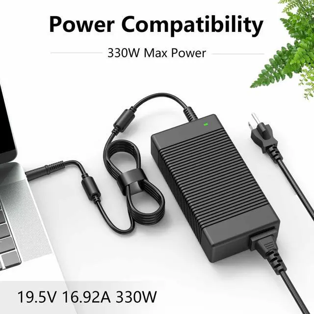 Alt view image 6 of 7 - 330W 16.92A 19.5V LA330PM190 AC Charger for Dell G15 G16 5530 7630 7620 Alienwar Area-51m X51 M18x X17 M17 DA330PM190 DA330PM111 LA330PM160 Gaming Laptop Power Supply Adapter Cord