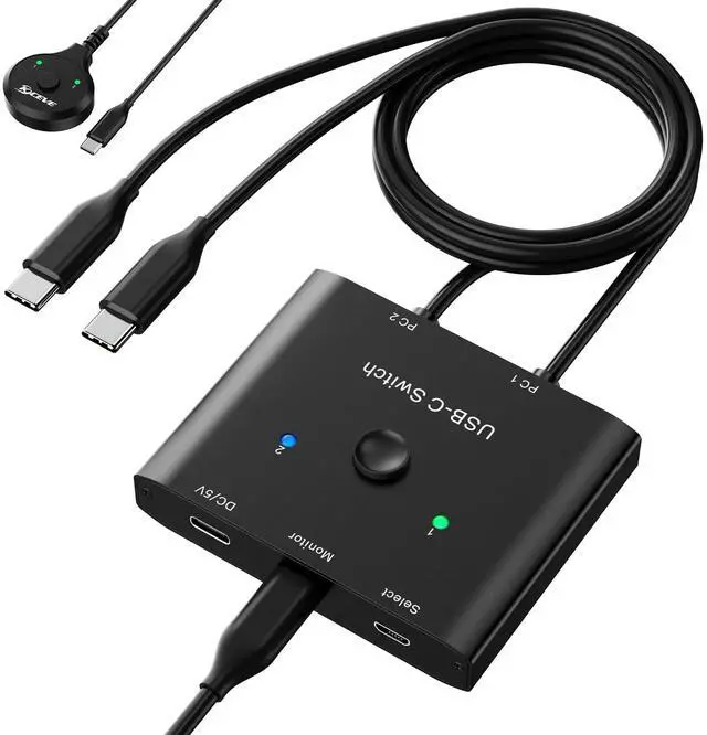 Main image of USB C Switch,Bi-Directional USB C Switcher 2 Computers,MLEEDA USB Type C KVM Switch 8K@60Hz 4K@120Hz Video/10Gbps Data Transfer/100W Charging,Compatible with Thunderbolt Device,USB-C Cables Included