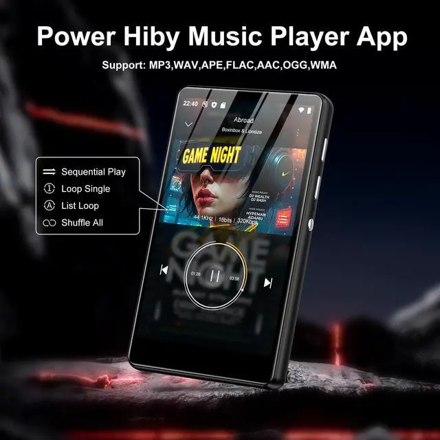 Alt view image 2 of 7 - 80GB MP3 Player with Bluetooth and WiFi - M503Pro Music Player with Spotify,Pandora,Amazon Music, 4.0-inch Touch Screen Android MP4 MP3 Player for Kids with Libby,Audible,Spotify Kids,FM Radio