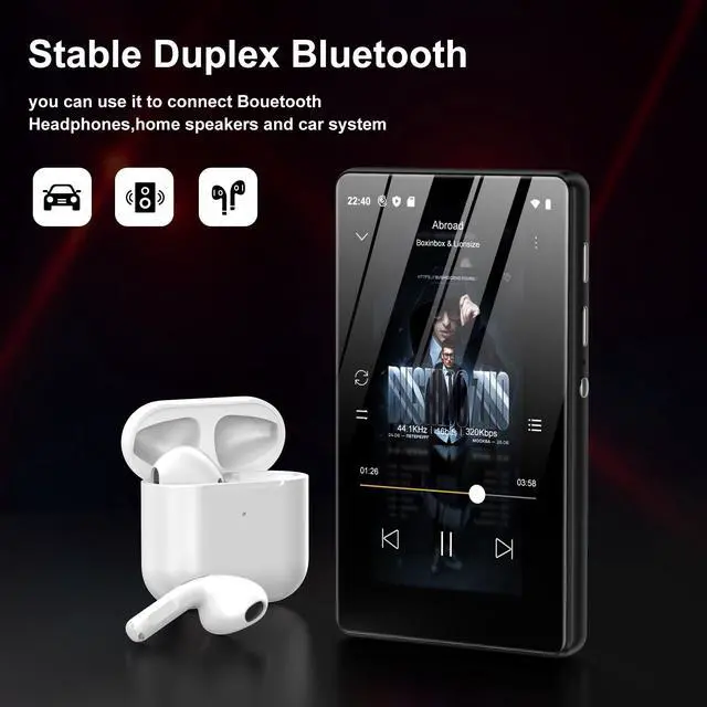 Alt view image 7 of 7 - 80GB MP3 Player with Bluetooth and WiFi - M503Pro Music Player with Spotify,Pandora,Amazon Music, 4.0-inch Touch Screen Android MP4 MP3 Player for Kids with Libby,Audible,Spotify Kids,FM Radio
