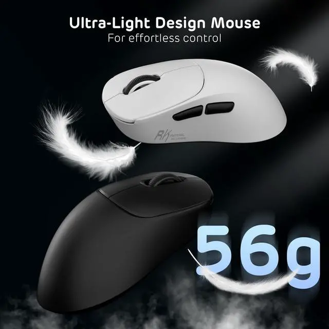 Alt view image 7 of 7 - MG5 8K Wireless Gaming Mouse, 42K DPI PAW3950 Sensor, 56g Lightweight Ergonomic Mouse, Dual 8000Hz Polling Rate, Tri-Mode 2.4G/BT/USB-C, Programmable Web Drive for PC Win/Mac