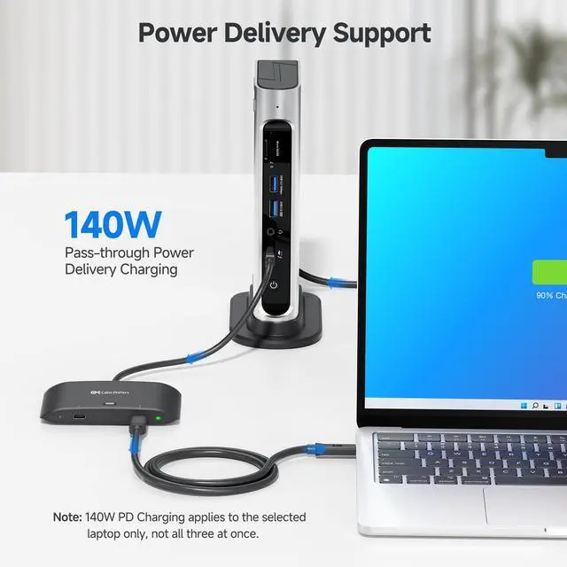 Alt view image 7 of 7 - 20Gbps USB C Switch for 2 Computers, Up to 8K@30Hz on Windows, 4K@60Hz on macOS, 140W PD, for Sharing a USB-C/Thunderbolt 4 Monitor or Dock (Not Work with Captive Cable Docks), Black