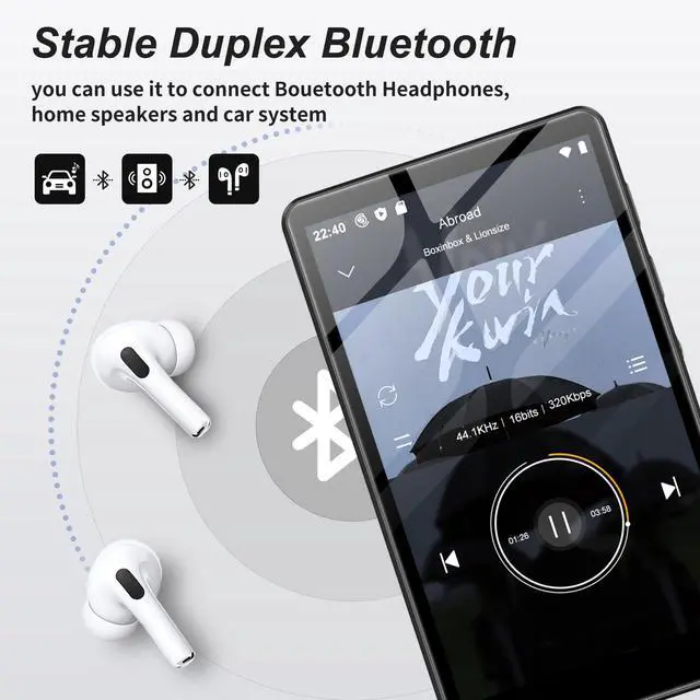 Alt view image 7 of 7 - 80GB MP3 Player with Bluetooth and WiFi, SWOFY Music Player with Spotify,Pandora,Amazon Music, M503Pro 4.0-inch Touch Screen Android MP4 MP3 Player for Kids with Libby,Audible,Spotify Kids,FM Radio
