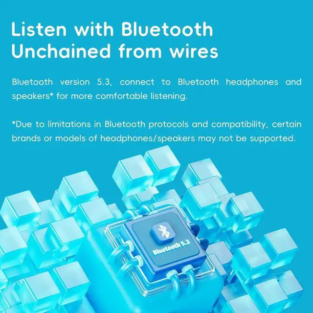 Alt view image 4 of 7 - SnowSky/FiiO Echo MINI HiFi Bluetooth MP3 Player, 15Hours Playback, Independent Volume Control with 3.5mm/4.4mm Headphones Outputs (Black with Earphone)